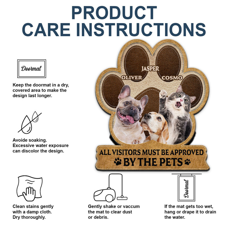 Custom Photo All Guests Must Be Approved - Gift For Pet Lovers - Personalized Custom Shaped Doormat