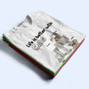 Life Is Better With Cats Funny Cartoon Style - Gift For Cat Lovers, Cat Mom, Cat Dad - Personalized T Shirt