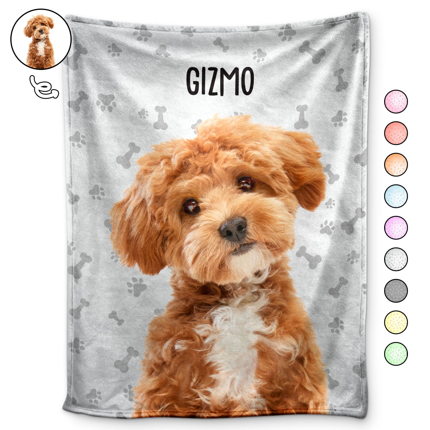 Custom Photo Your Dog Semi-Real Style - Gift For Dog Lovers, Dog Mom, Dog Dad - Personalized Fleece Blanket
