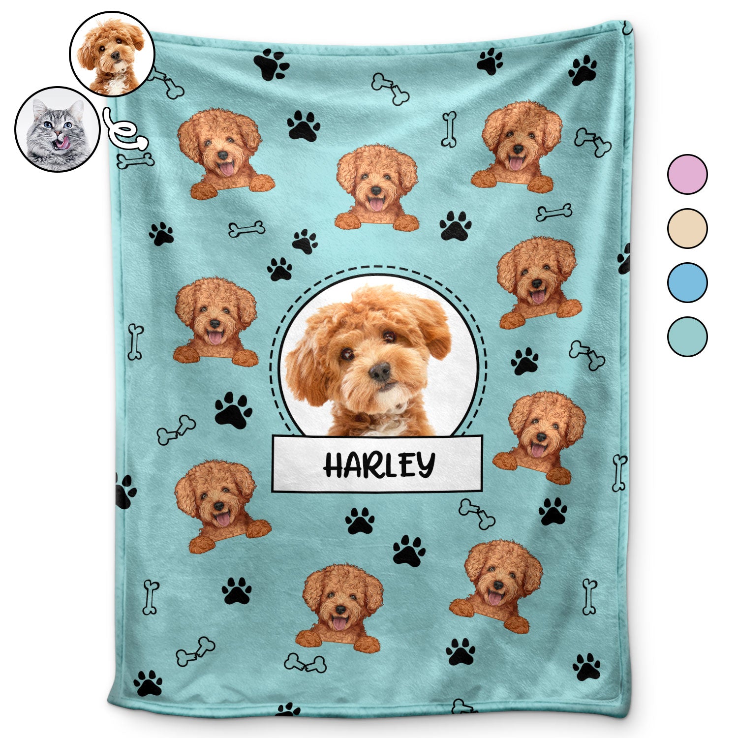 Custom Photo Your Dog Cat - Gift For Pet Lovers - Personalized Fleece Blanket
