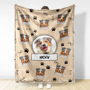 Custom Photo Your Dog Cat - Gift For Pet Lovers - Personalized Fleece Blanket