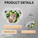 Custom Photo Dog Cat My Favorite Hello & Hardest Goodbye - Pet Memorial Gift, Sympathy Gift - Personalized 3D Led Light Wooden Base
