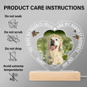 Custom Photo Dog Cat My Favorite Hello & Hardest Goodbye - Pet Memorial Gift, Sympathy Gift - Personalized 3D Led Light Wooden Base