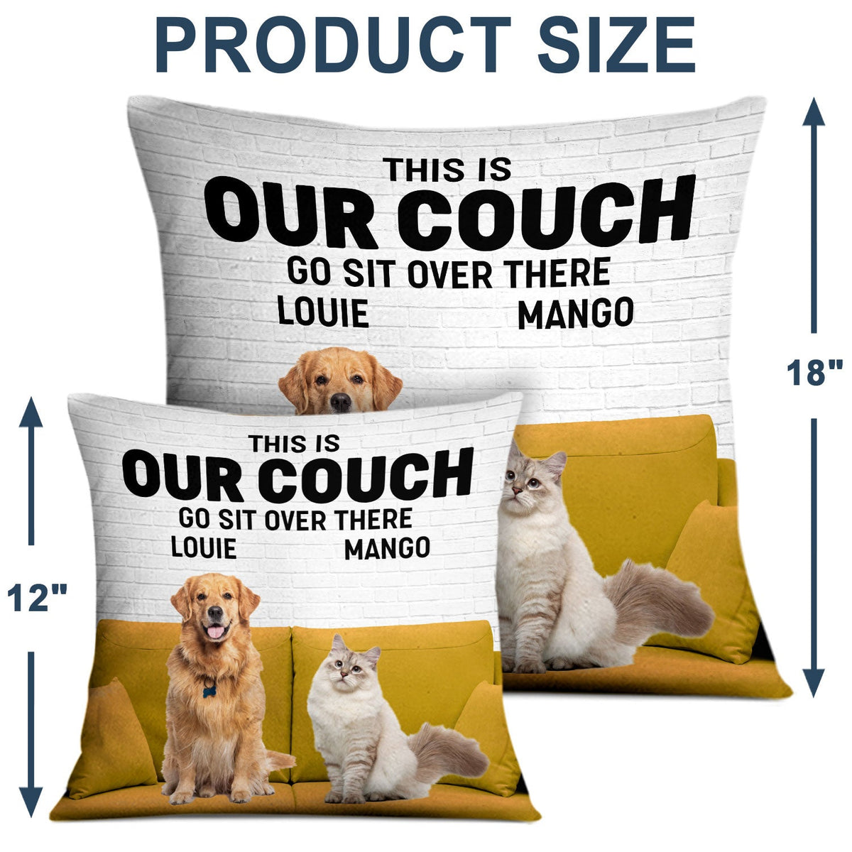 Custom Photo This Is My Couch - Gift For Pet Lovers, Dog Lovers, Cat Lovers - Personalized Pillow