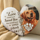 Custom Photo Dog Cat You Would Have Lived Forever - Pet Memorial Gift, Sympathy Gift - Personalized Heart Shaped Pillow