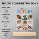 Custom Photo Best Friends Forever - Gift For BFF Besties - Personalized 3D Led Light Wooden Base