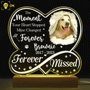 Custom Photo Dog Cat Infinity Heart Forever Missed - Pet Memorial Gift, Sympathy Gift - Personalized 3D Led Light Wooden Base