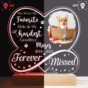 Custom Photo Dog Cat Infinity Heart Forever Missed - Pet Memorial Gift, Sympathy Gift - Personalized 3D Led Light Wooden Base
