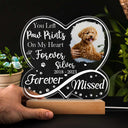 Custom Photo Dog Cat Infinity Heart Forever Missed - Pet Memorial Gift, Sympathy Gift - Personalized 3D Led Light Wooden Base
