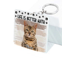 Custom Photo Life Is Better With Dog Cat - Gift For Pet Lovers - Personalized Acrylic Keychain