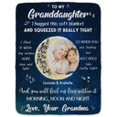 Custom Photo To The Moon & Back - Gift For Grandkids, Grandparents, Mom, Dad, Daughter, Son - Personalized Fleece Blanket