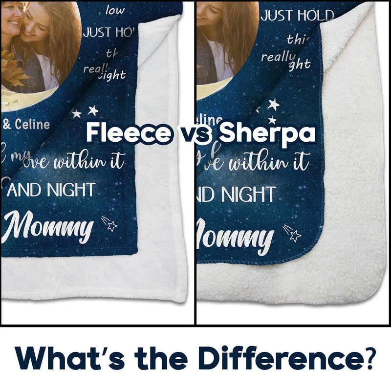 Custom Photo To The Moon & Back - Gift For Grandkids, Grandparents, Mom, Dad, Daughter, Son - Personalized Fleece Blanket