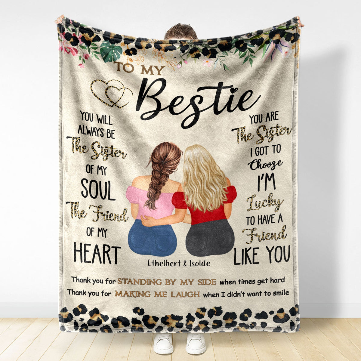 Thank You For Standing By My Side - Birthday Gift For Besties, BFF Best Friends, Sisters - Personalized Fleece Blanket