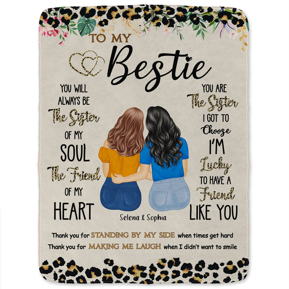 Thank You For Standing By My Side - Birthday Gift For Besties, BFF Best Friends, Sisters - Personalized Fleece Blanket