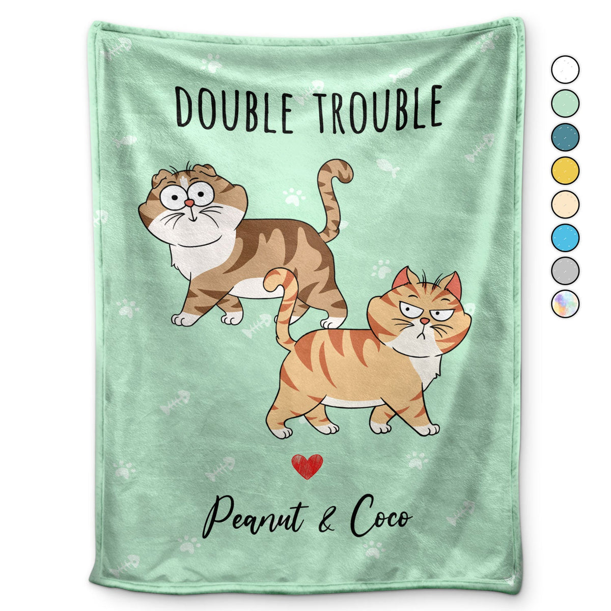 Chats de dessins animés amusants en promenade - Cadeau pour les amoureux des chats - Couverture polaire personnalisée