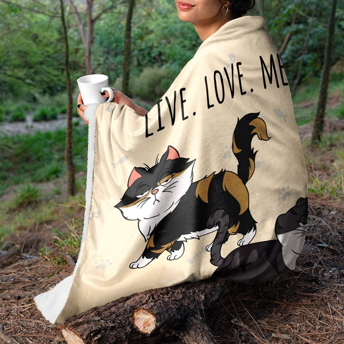 Funny Cartoon Cats Walking - Gift For Cat Lovers - Personalized Fleece Blanket