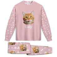 Pyjama unisexe personnalisé avec photo de visages d'animaux - Cadeau pour amoureux des chiens et des chats