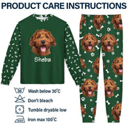 Pyjama unisexe personnalisé avec photo de visages d'animaux - Cadeau pour amoureux des chiens et des chats