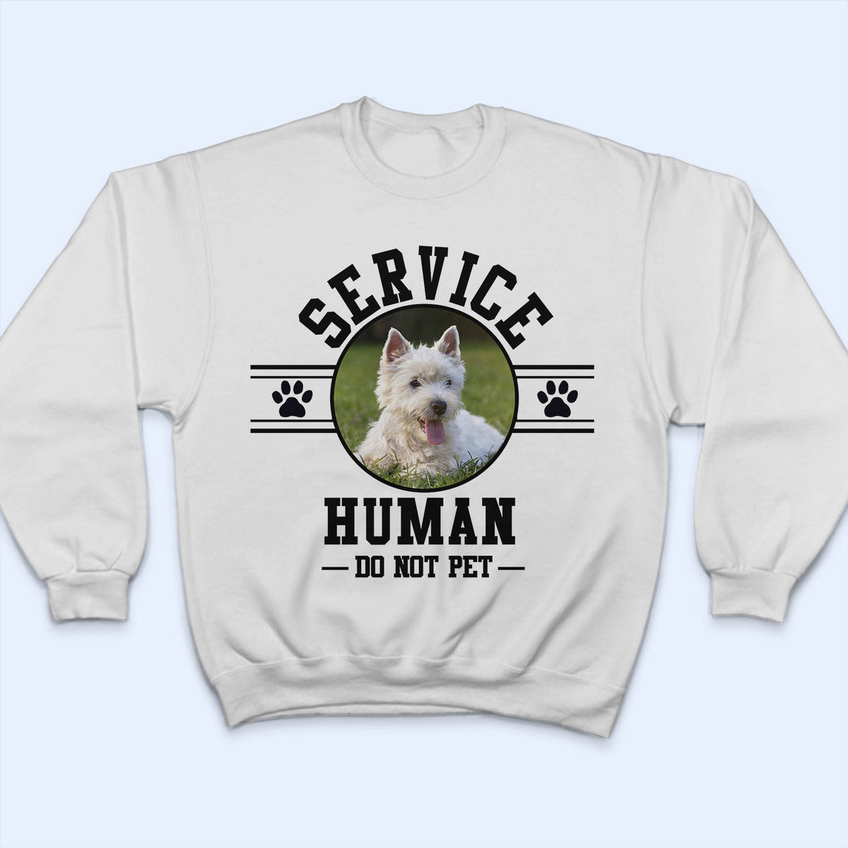 Photo personnalisée Chien Chat Service Humain Ne pas caresser - Cadeau pour les amoureux des animaux - T-shirt personnalisé