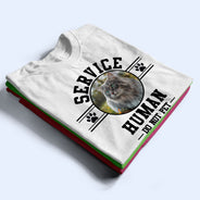 Photo personnalisée Chien Chat Service Humain Ne pas caresser - Cadeau pour les amoureux des animaux - T-shirt personnalisé