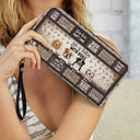 La vie est meilleure avec un chien - Cadeau pour les amoureux des chiens et les mamans de chiens - Portefeuille long en cuir personnalisé