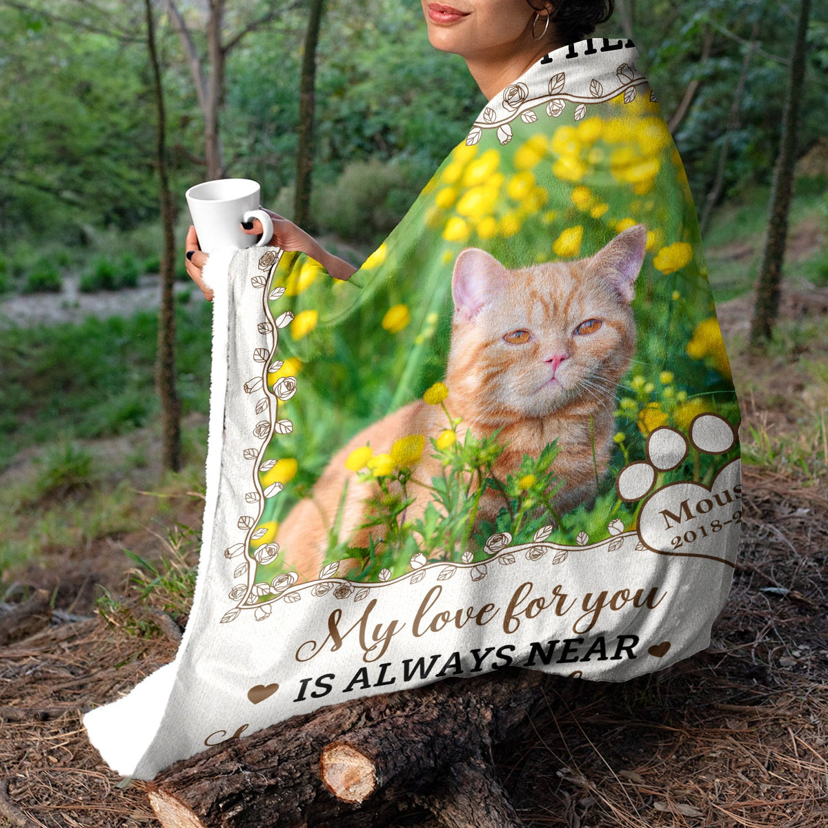 Custom Photo A Hug From Heaven - Sympathy Gift, Memorial Gift For Your Loved Ones, Pet Lovers, Dog Lovers, Cat Lovers - Personalized Fleece Blanket, Sherpa Blanket