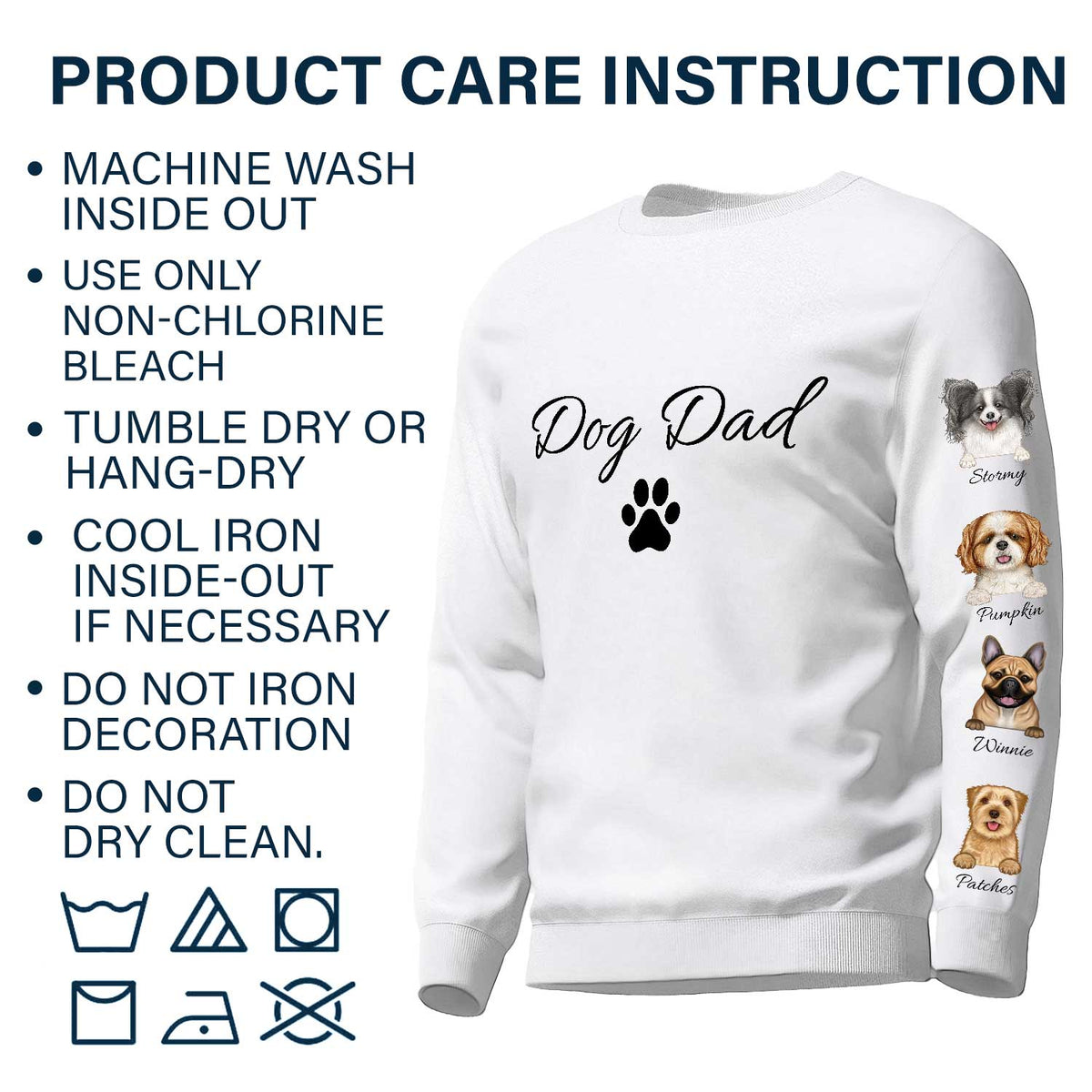 Dog Mom Dog Dad - Gift For Dog Lovers - Personalized Sweatshirt With Sleeve Imprint