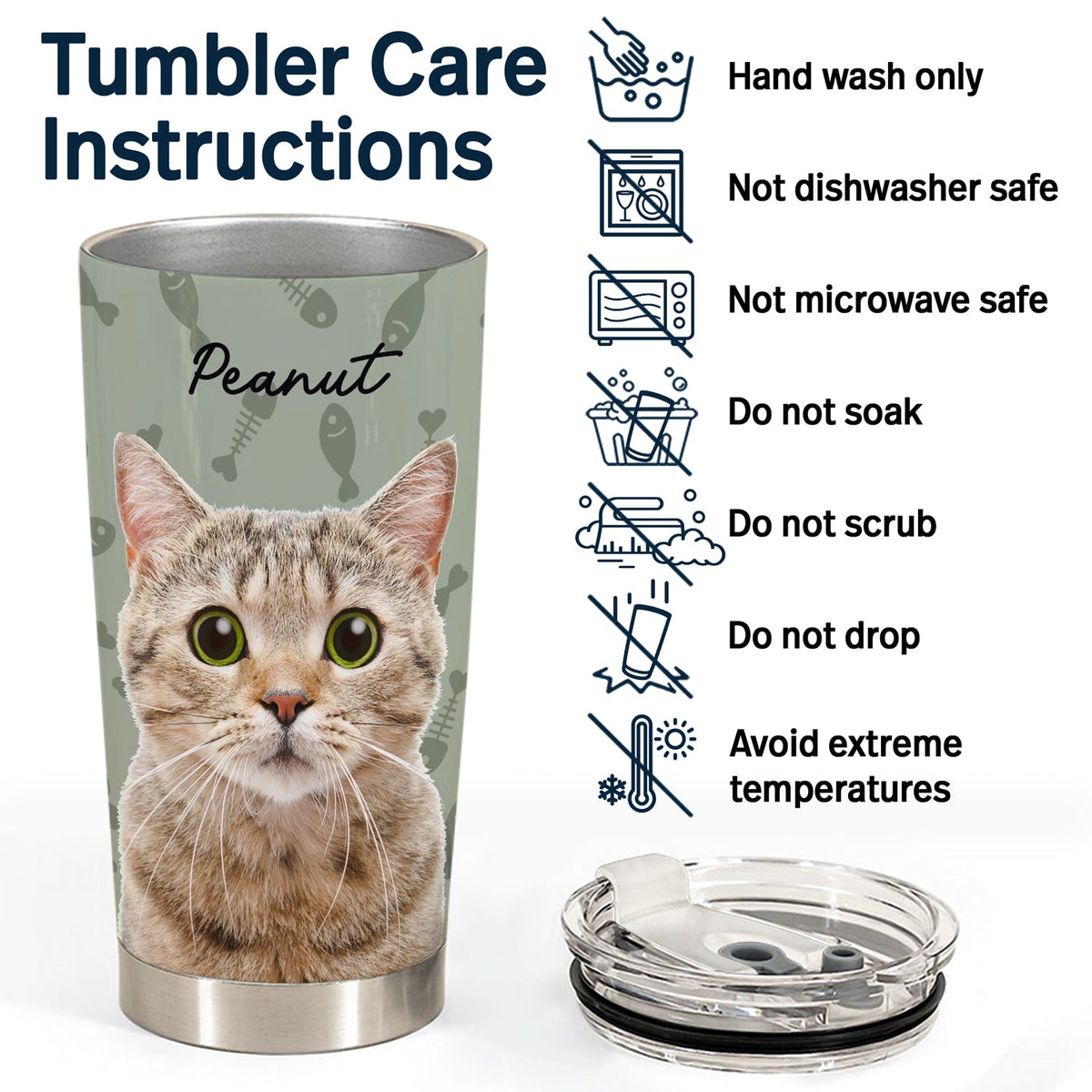 Custom Photo Your Pet - Gift For Dog Lovers, Cat Lovers - Personalized Tumbler