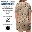 Custom Photo Pet Faces - Gift For Dog Mom, Cat Mom - Personalized Women's Sleep Tee