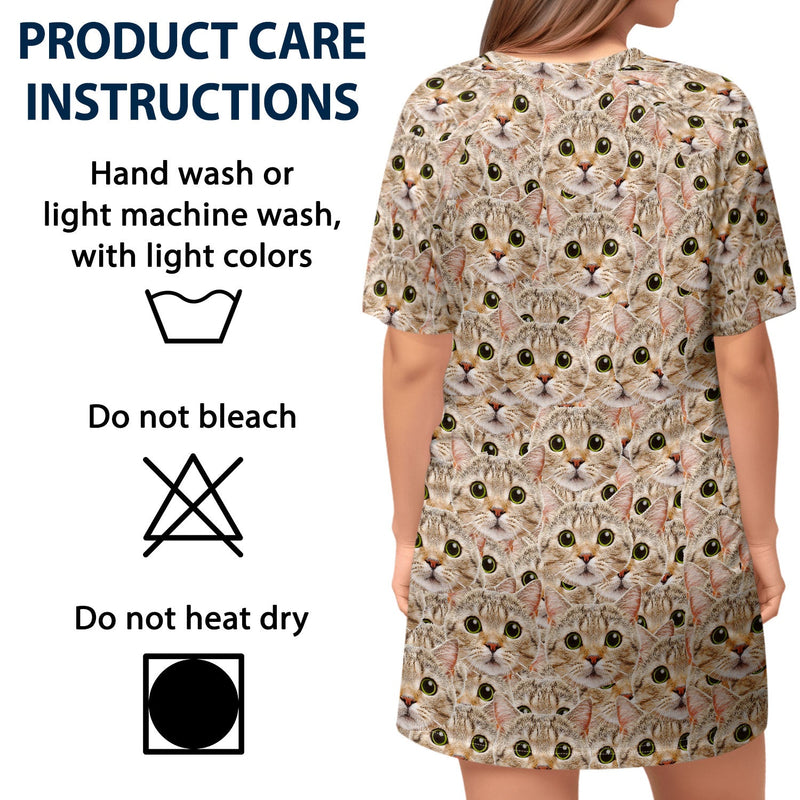 Custom Photo Pet Faces - Gift For Dog Mom, Cat Mom - Personalized Women's Sleep Tee