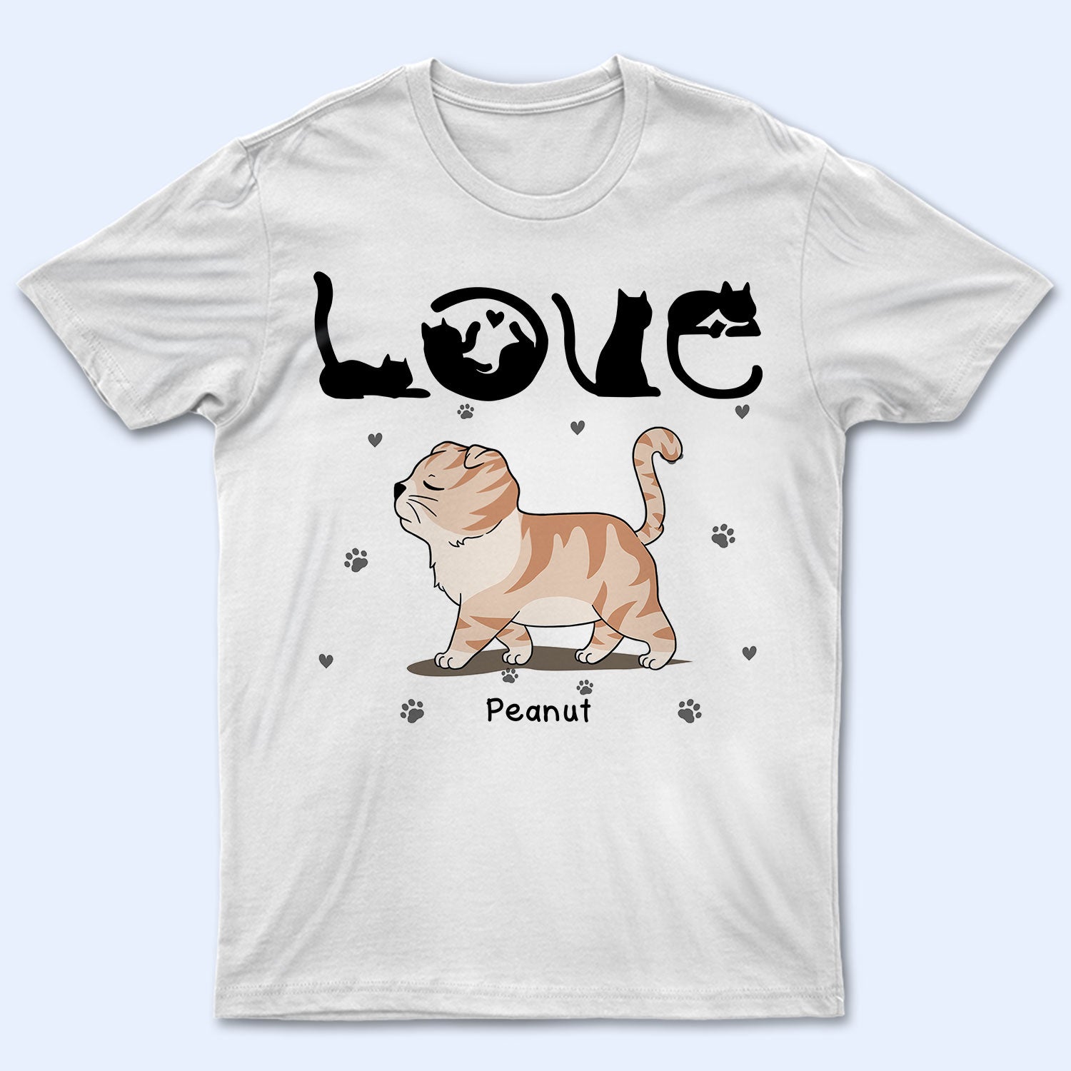 Love Cats - Gift For Cat Lovers, Cat Mom, Cat Dad - Personalized T Shirt