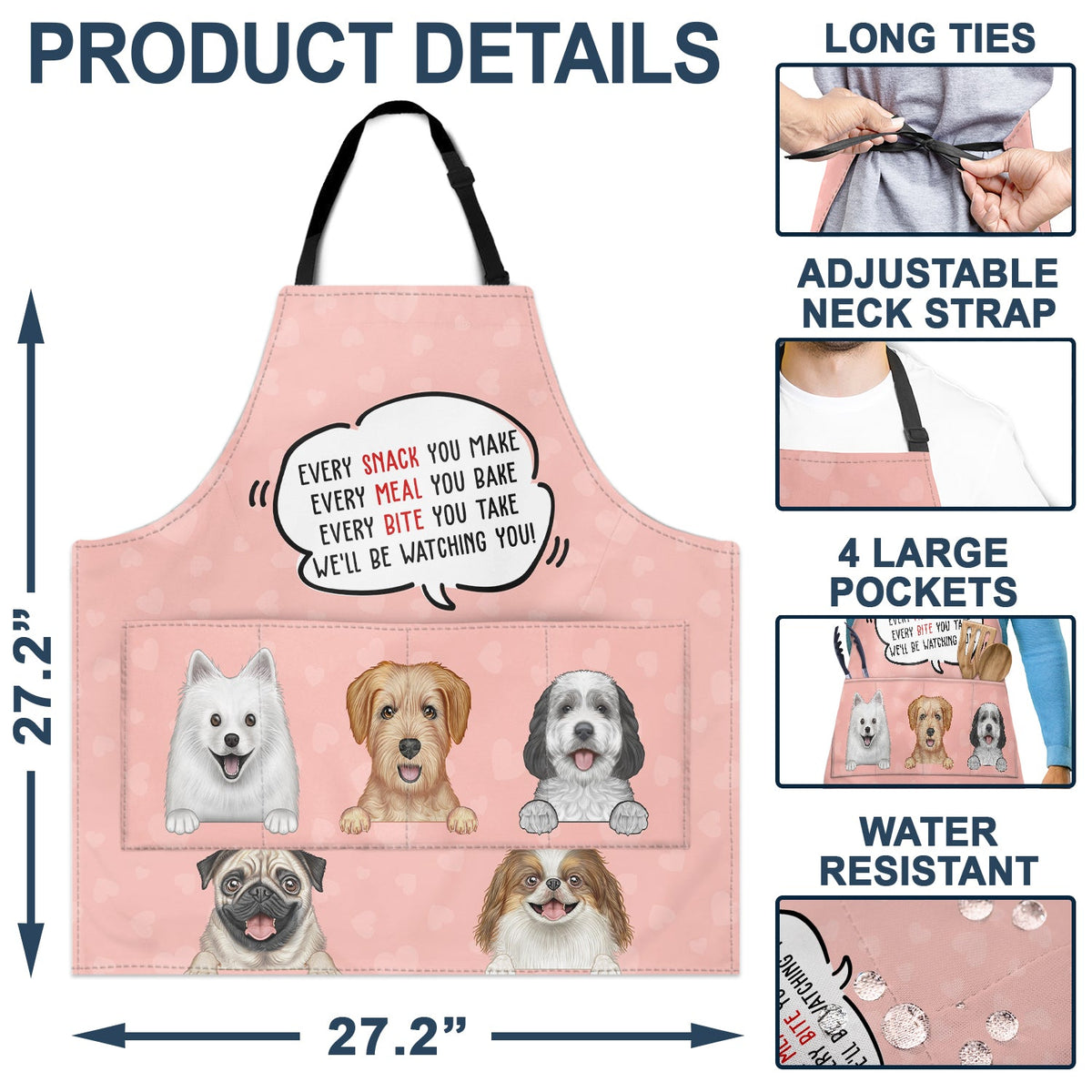We'll Be Watching You - Birthday, Loving Gift For Dog Lovers, Dog Mom, Dog Dad - Personalized Apron