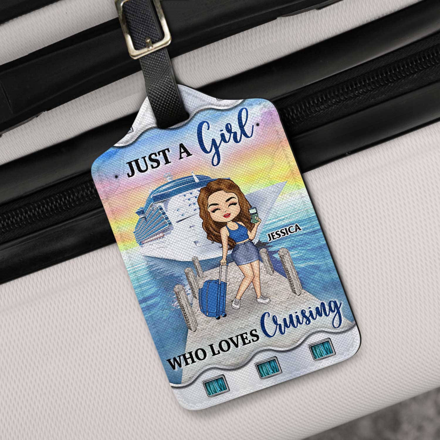 Just A Girl Who Loves Cruising - Gift For Travel Lovers - Personalized Luggage Tag