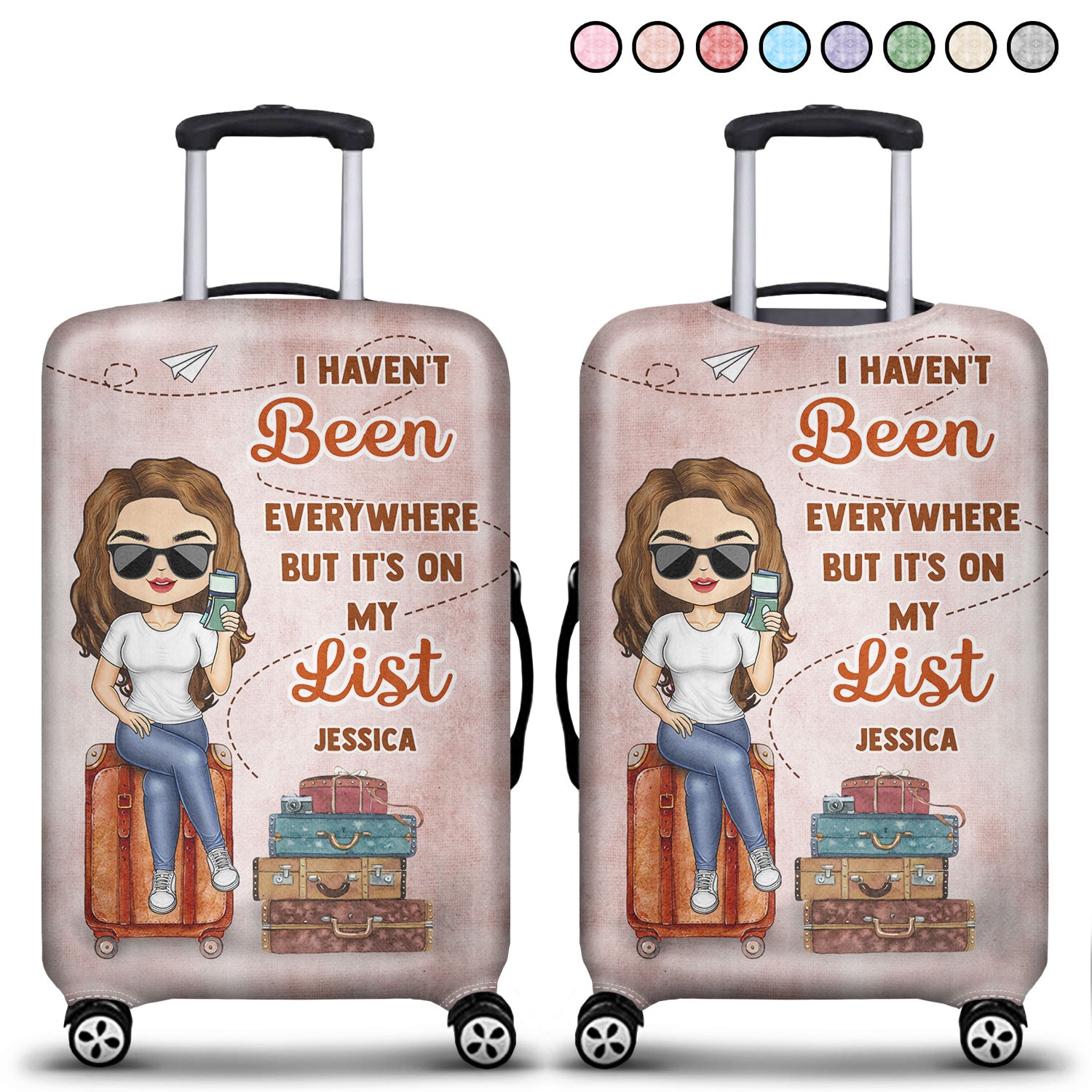 It's On My List - Gift For Traveling Lovers, Vacation Lovers, Travelers, Him, Her - Personalized Luggage Cover