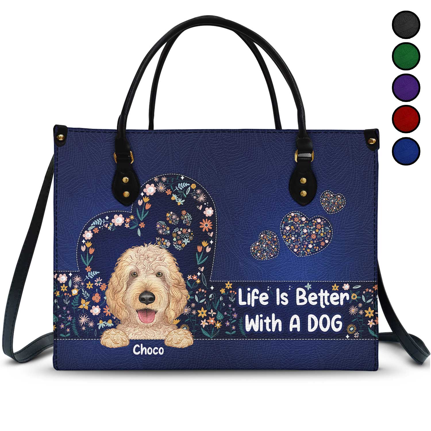 Life Is Better With Dogs - Birthday, Loving Gift For Dog Mom, Dog Lovers - Personalized Leather Bag