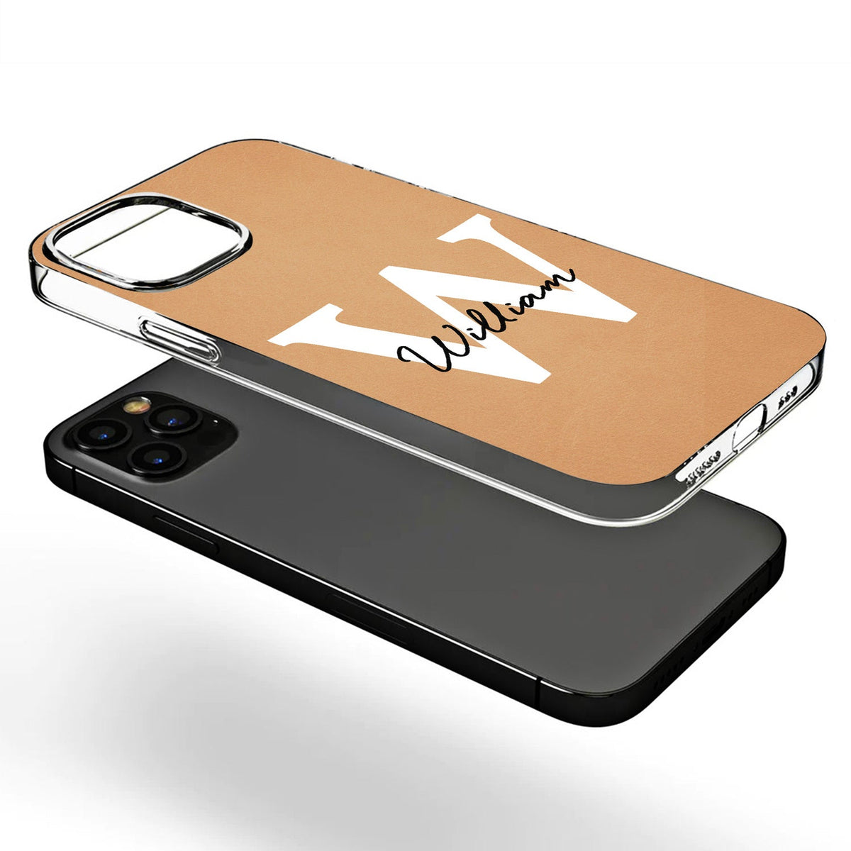 Lettres monogrammes - Cadeau pour vous, lui, elle, homme, femme - Coque de téléphone transparente personnalisée