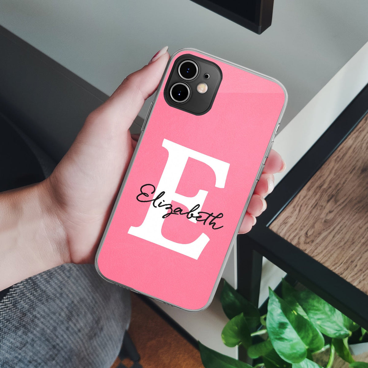 Lettres monogrammes - Cadeau pour vous, lui, elle, homme, femme - Coque de téléphone transparente personnalisée