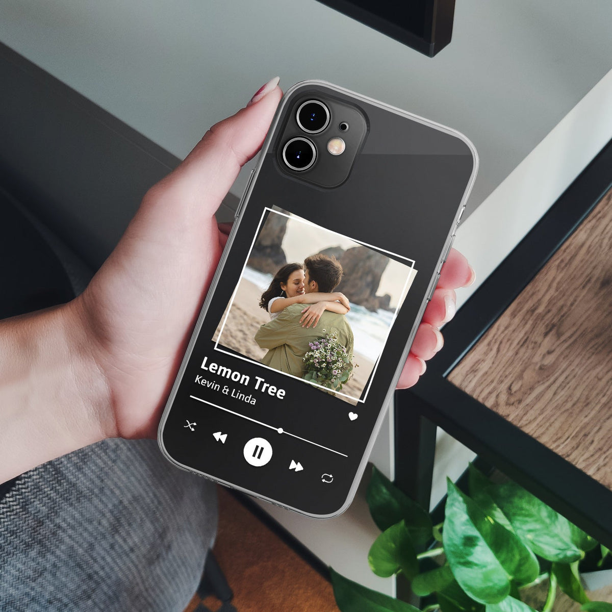 Custom Photo Favorite Song - Gift For Couples, Him, Her, Yourself - Personalized Clear Phone Case