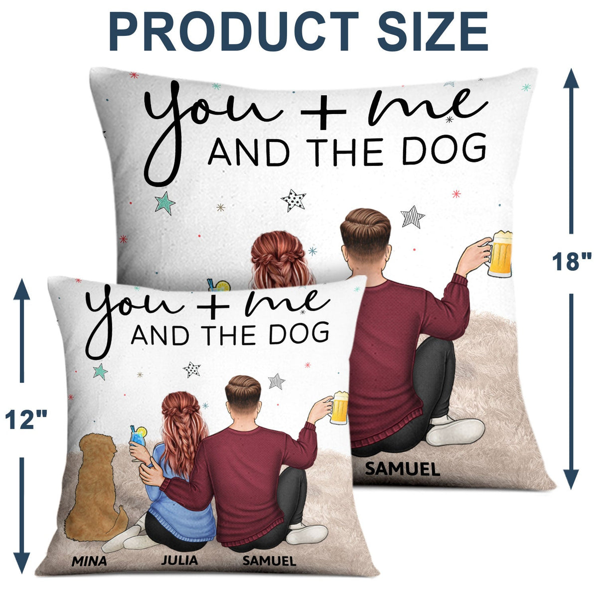 You And Me And The Fur Babies - Gift For Pet Lovers - Personalized Pillow