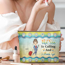 Juste une fille qui aime voyager - Cadeau pour les amoureux du voyage - Trousse de maquillage personnalisée