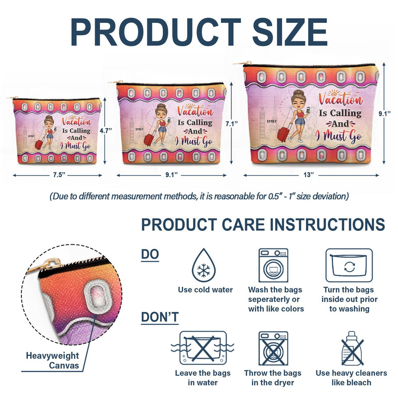 Juste une fille qui aime voyager - Cadeau pour les amoureux du voyage - Trousse de maquillage personnalisée