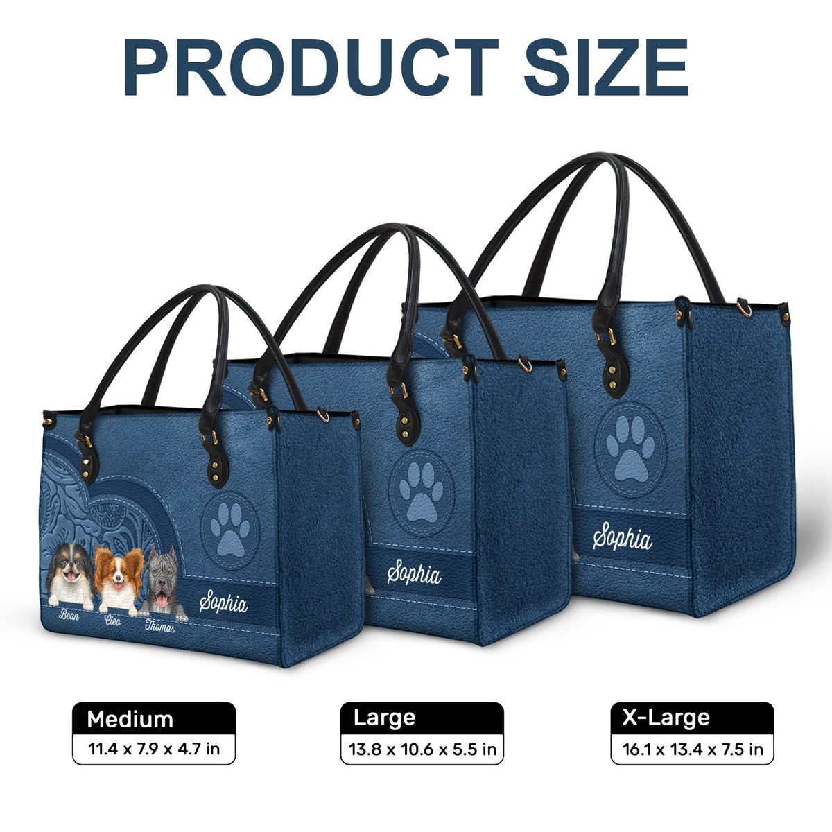 Motifs de chiens et de chats mignons - Cadeau d'anniversaire ou d'amour pour les amoureux des animaux, les mamans de chiens et de chats - Sac en cuir personnalisé