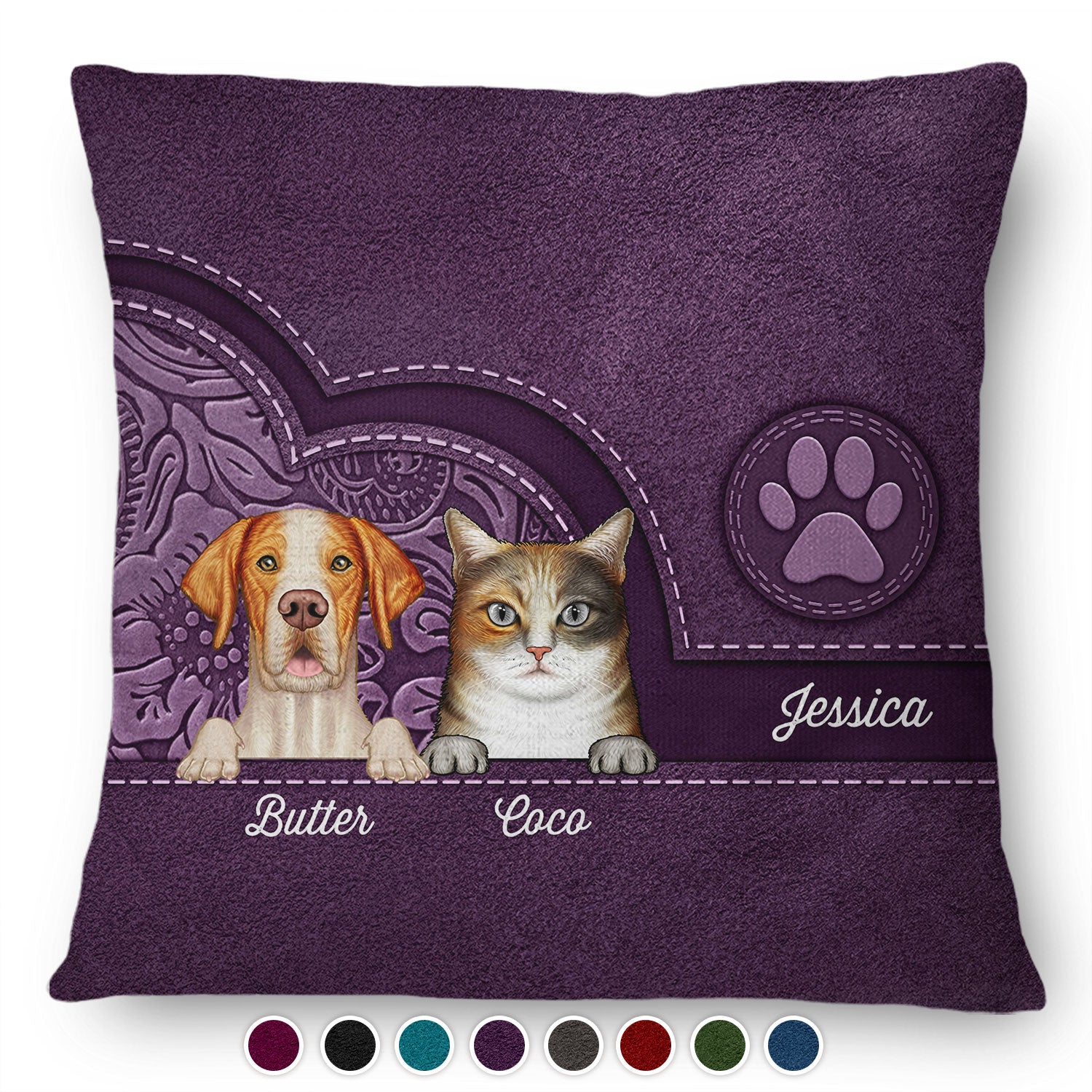Cute Dogs And Cats Aesthetic Pattern - Birthday, Loving Gift For Pet Lovers, Dog Mom, Cat Mom - Personalized Pillow