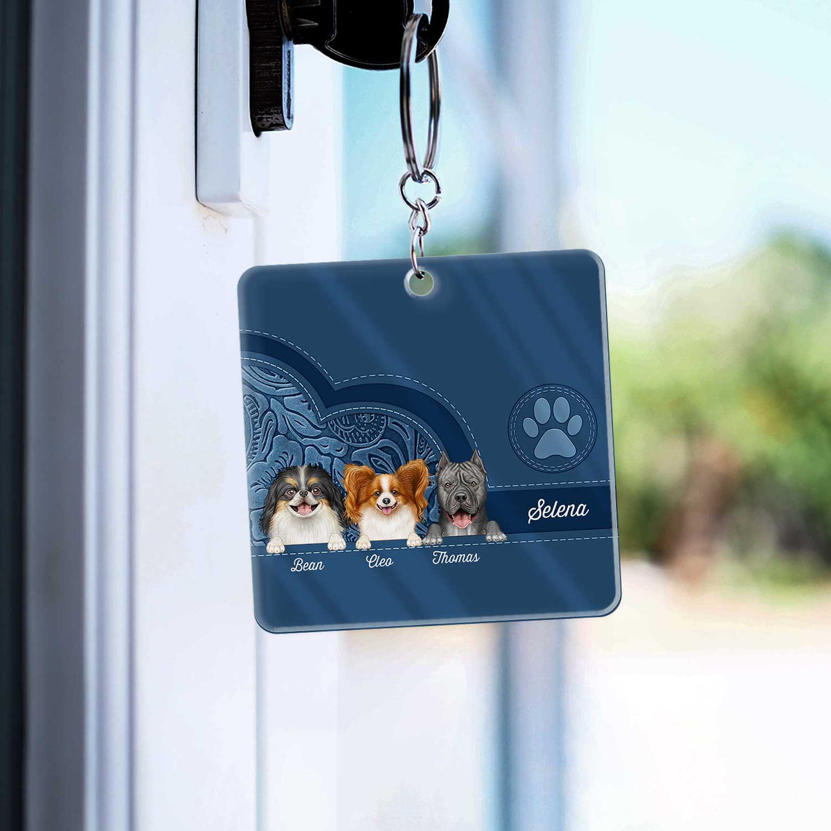 Cute Dogs And Cats Aesthetic Pattern - Birthday, Loving Gift For Pet Lovers, Dog Mom, Cat Mom - Personalized Acrylic Keychain