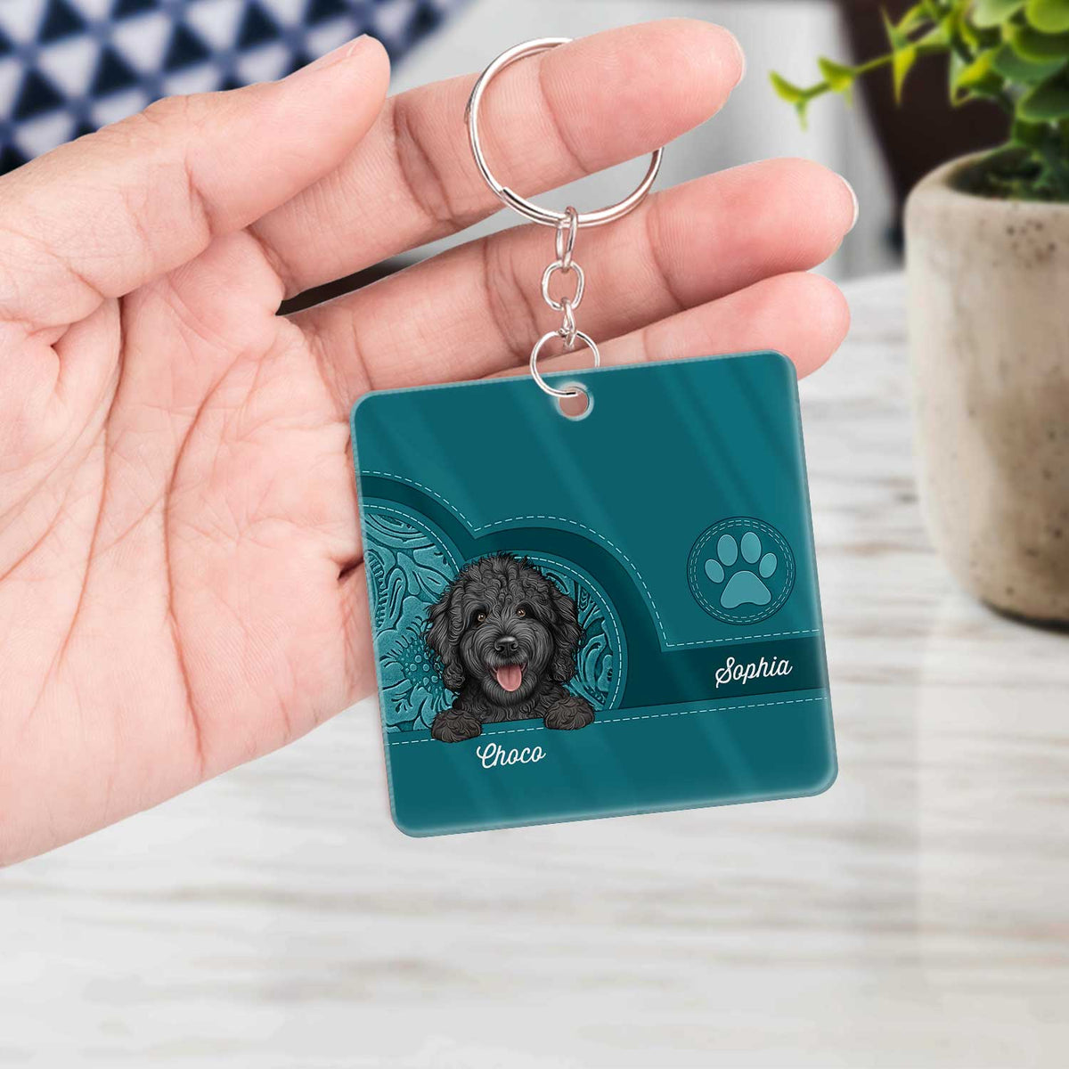 Cute Dogs And Cats Aesthetic Pattern - Birthday, Loving Gift For Pet Lovers, Dog Mom, Cat Mom - Personalized Acrylic Keychain