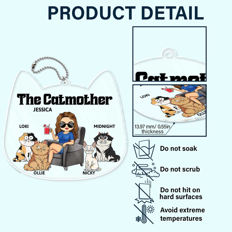 The Cat Mother - Gift For Cat Moms, Cat Lovers, Women - Personalized Acrylic Car Hanger