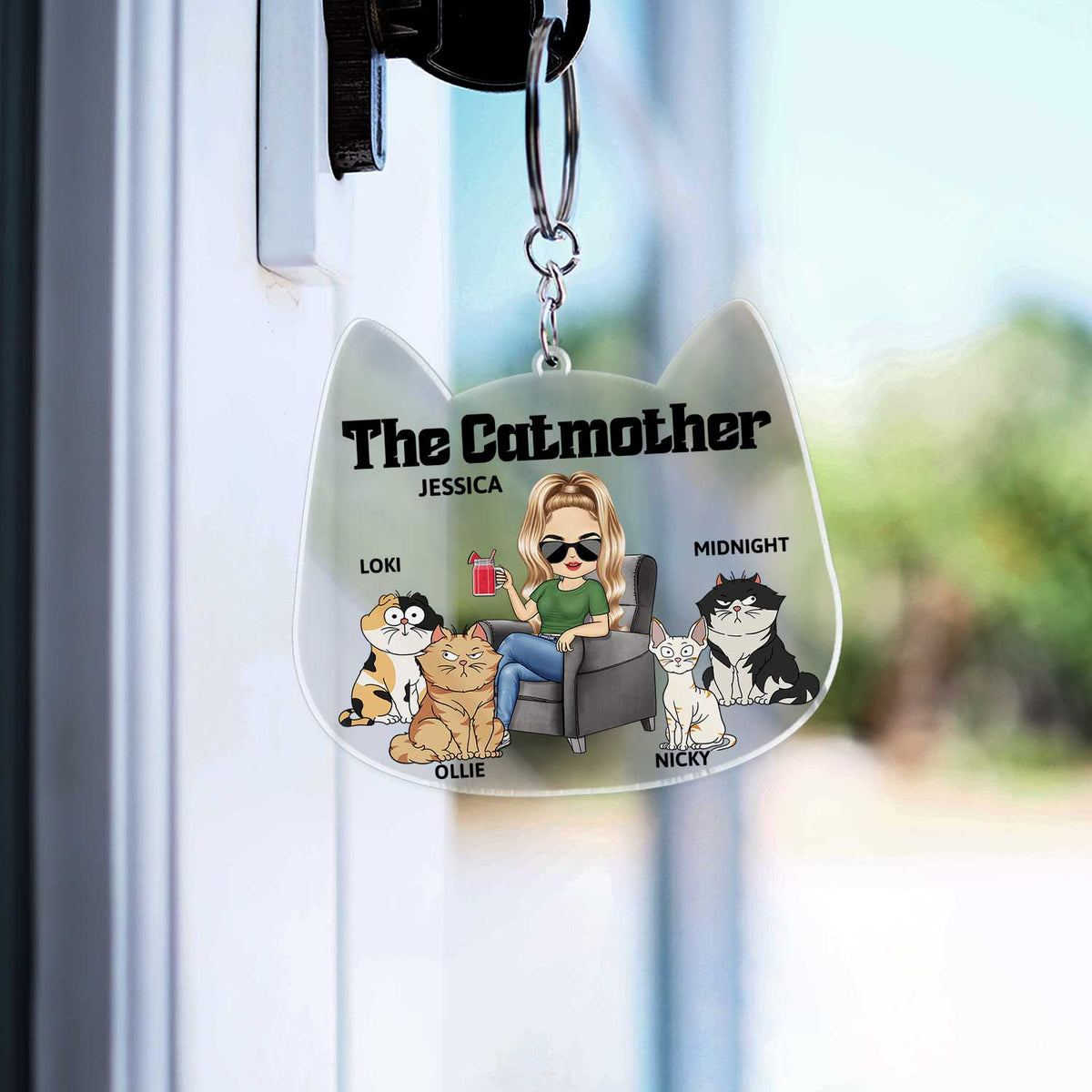 The Cat Mother - Gift For Cat Moms, Cat Lovers, Women - Personalized Acrylic Keychain
