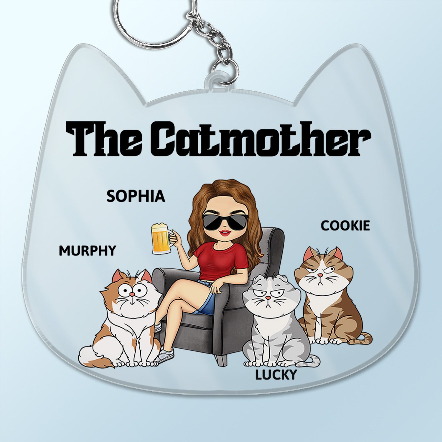 The Cat Mother - Gift For Cat Moms, Cat Lovers, Women - Personalized Acrylic Keychain