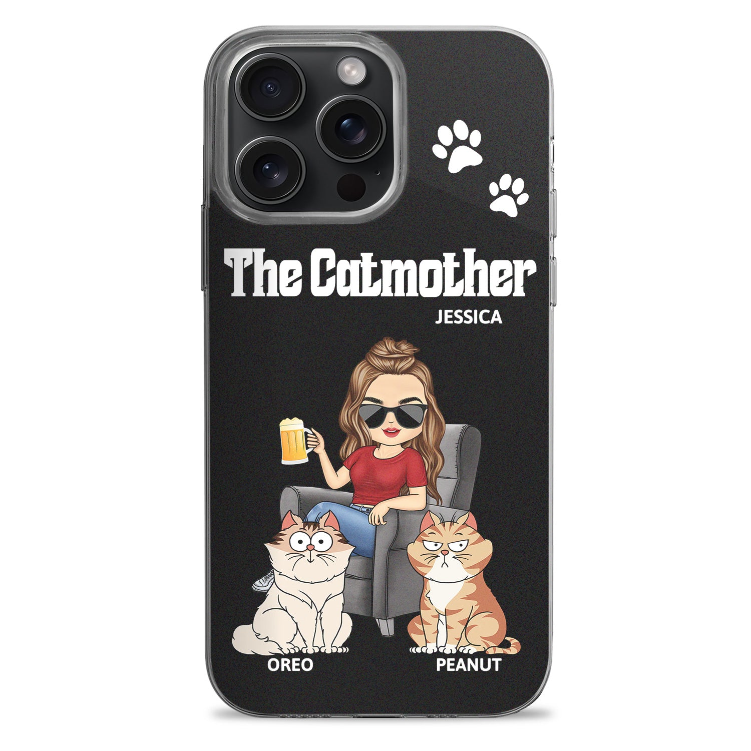 The Cat Mother - Gift For Cat Moms, Cat Lovers, Women - Personalized Clear Phone Case
