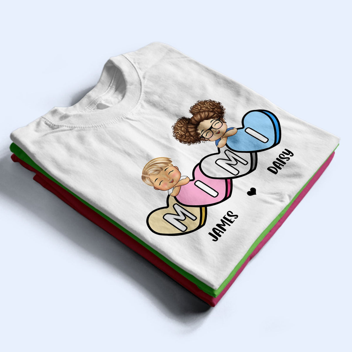 Mama's Sweet Candy Hearts - Birthday, Loving Gift For Mother, Mom, Grandma, Grandmother - Personalized T Shirt